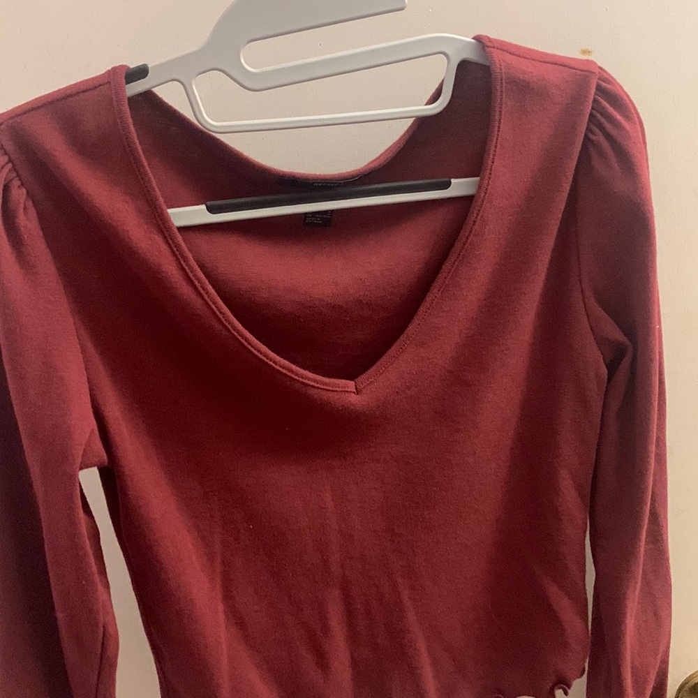 Ruffled Maroon Top